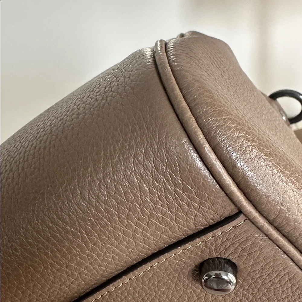 Coach Rowan Large Leather Satchel in Dark Stone CV960 - Picture 10 of 16